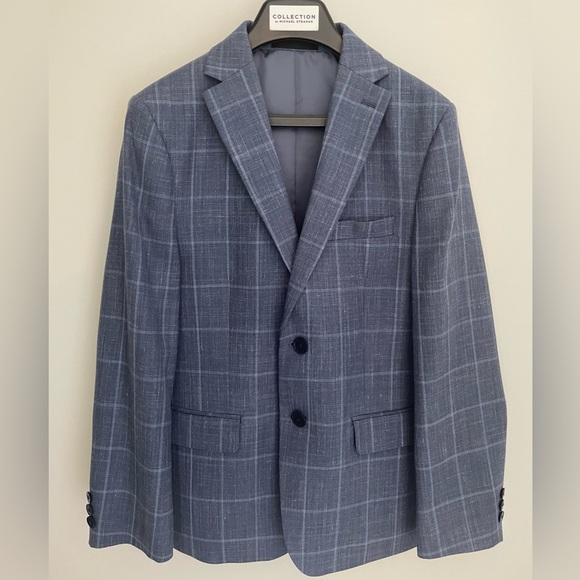 Collection By Michael Strahan Other - Collection by Michael Strahan | Blue Windowpane Suit Jacket for Boys | Size 14